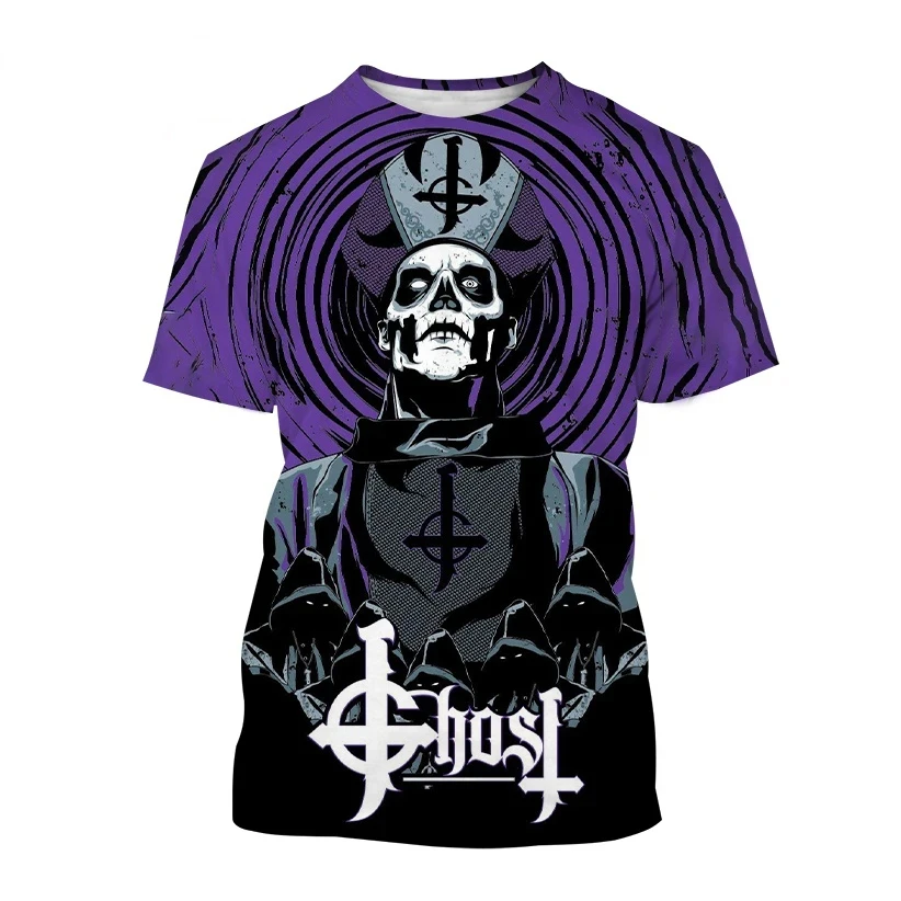 New Ghost Band 3D Print T-Shirts Men Women Casual Fashion Streetwear Oversized Short Sleeve T Shirt Male Tees Tops Man Clothing