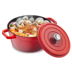 Enameled Cast Aluminum Dutch Oven With Lid 4.7L Stew Pot for Bread Baking Casserole Dish Nonstick Pan For All Heat Source 24cm
