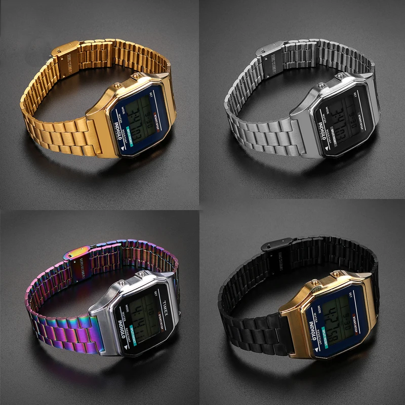 18mm Metal StrapFine Steel Watchband for CASIO A158 / A159 / A168 /A169 /B650 /AQ230/ 700 Classic Small Square Silver Block