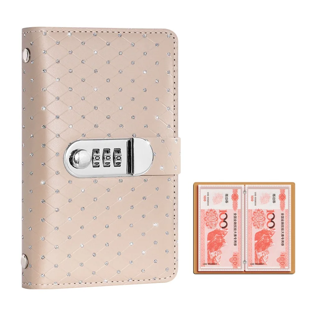 

With Password Lock 100 Envelopes Money Saving Challenge Save Money PU Money Collection Book Large Capacity Reusable