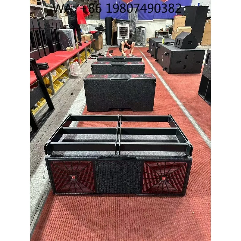 Dual 18-inch Black Wood Subwoofer Speaker