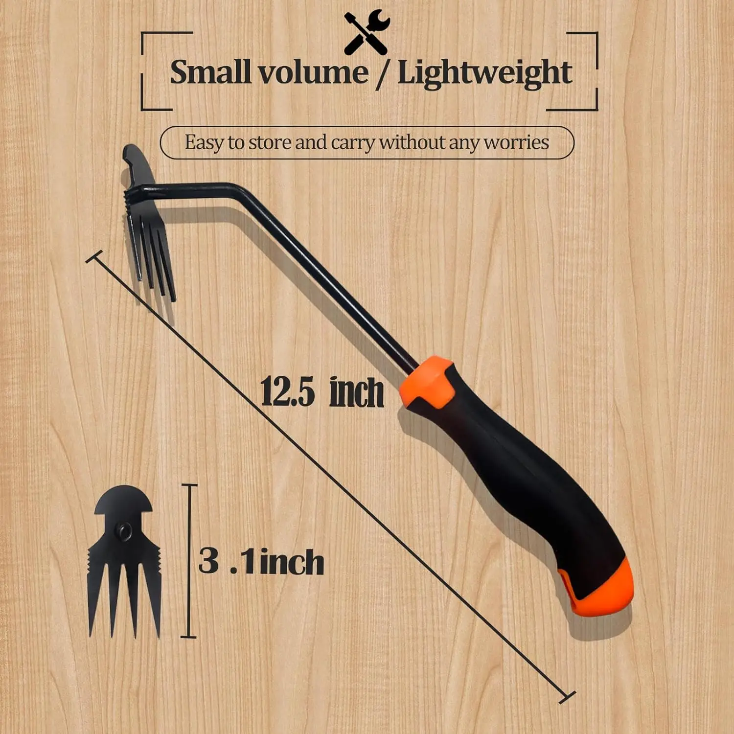 4 Teethes Dual Purpose Manual Weeders Tool Weed Pulling Tool For Garden Weeding Tools With Rubber Handle