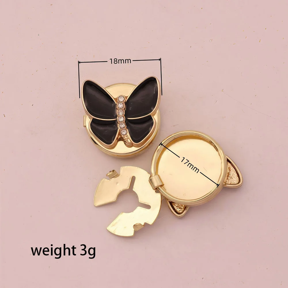 one piece Zircon Butterfly Button Covers Cufflinks Shirt Sleeve Button Collar Clips Button Decoration DIY Clothes Accessories