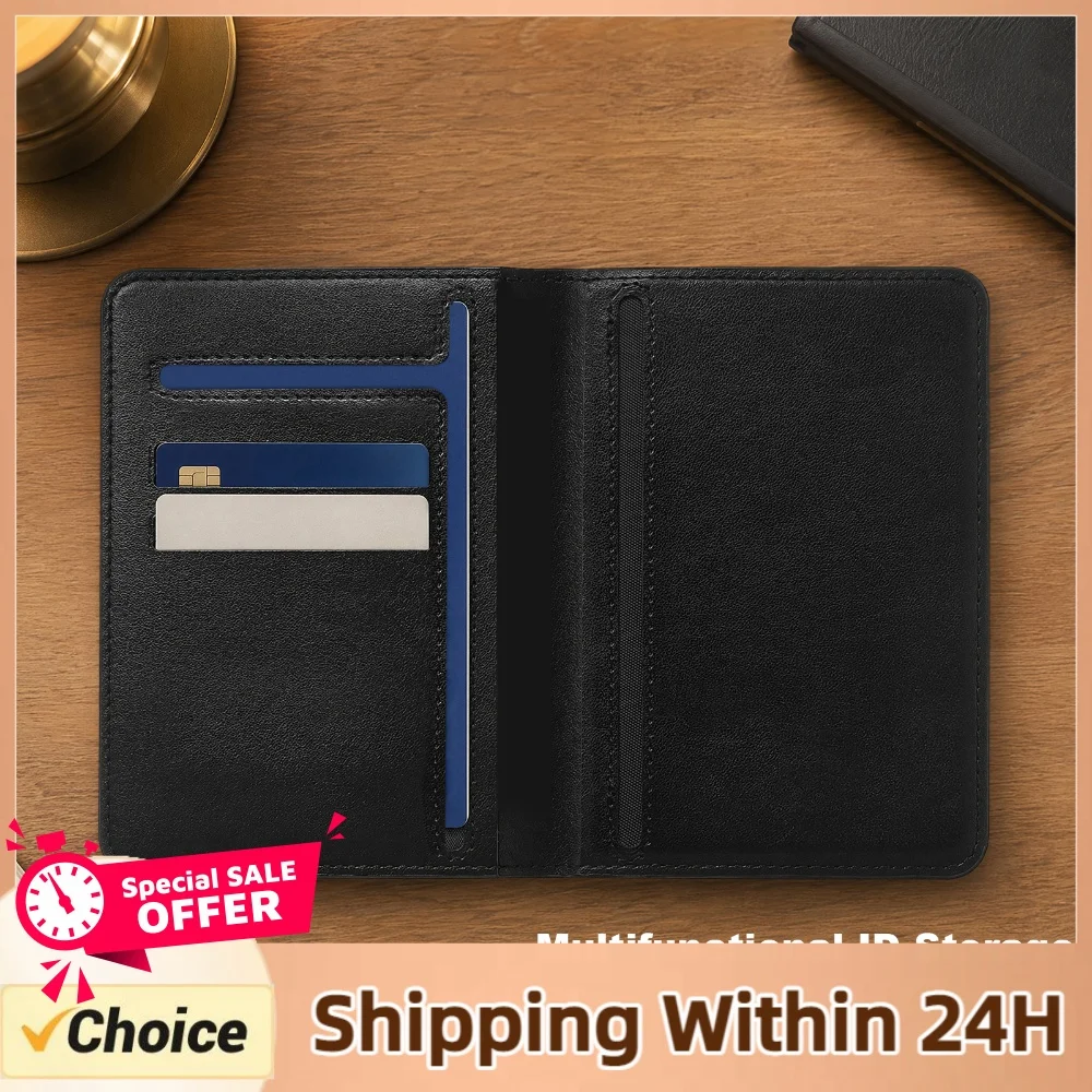Smart Anti-Lost Passport Holder Location Compatible PU Leather Multi-Slot Card Wallet Wireless Charging for Travel Use