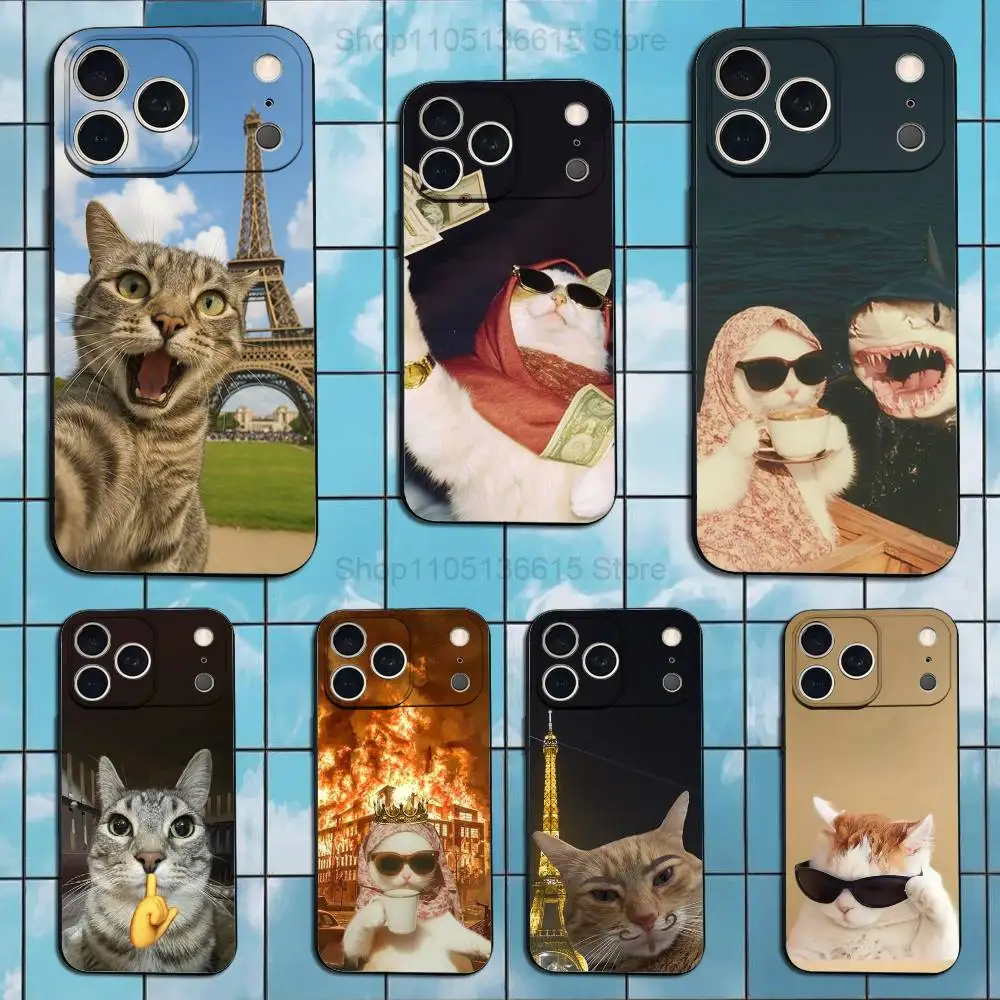 

Funny Art Cat Memes For iPhone 13,17,11,12,16,14,15,Plus,Pro Max,XS,X,XR,SE,Mini,8,7,Soft Silicone Black Phone Case