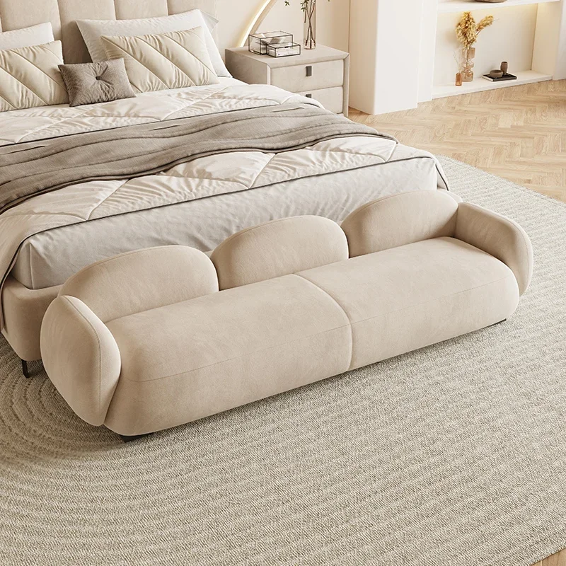 

bedside stool bedroom flannel armchair cloakroom bench bench cloud backrest living room side stool against the wall