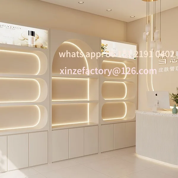 خزانة عرض منتجات صالون التجميل القابلة للتخصيص، خزانة عرض مستحضرات التجميل المخصصة