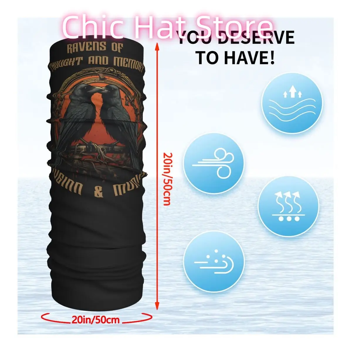 أودين رافينز هوجين مونين نورس الأساطير فايكنغ وشاح منديل الرقبة قناع الوجه البوليستر