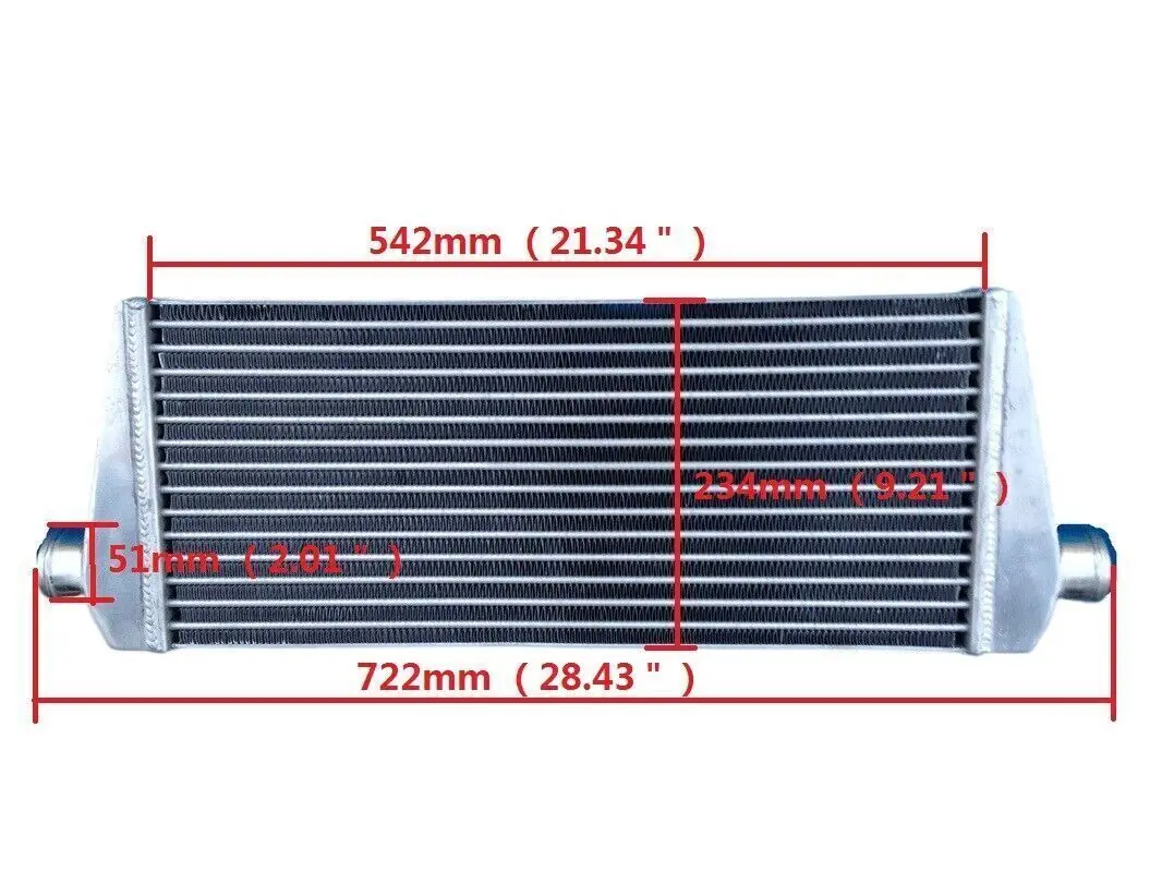 57mm Inlet/Outlet FMIC Universal Aluminum Turbo Intercooler 457*152*50mm