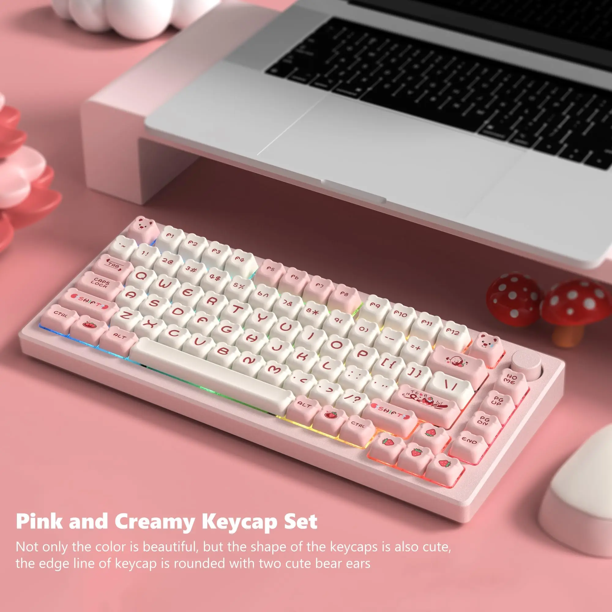 122 tasti Profilo MDA Pink Bear PBT Copritasti Doppio Colpo doganale Copritasti per 87/104 Cherry MX Switch Gaming Tastiera Meccanica