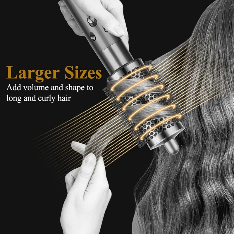 Large Round Volumizing Brush And Anti-Flight Flyaway Smoothing Attachment For Dyson Airwrap