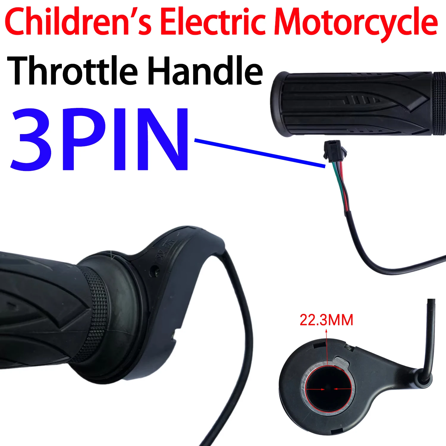 Giro elettrico per bambini su auto moto ATV Ruote elettriche elettroniche Maniglia Controllo velocità Interruttore maniglia acceleratore