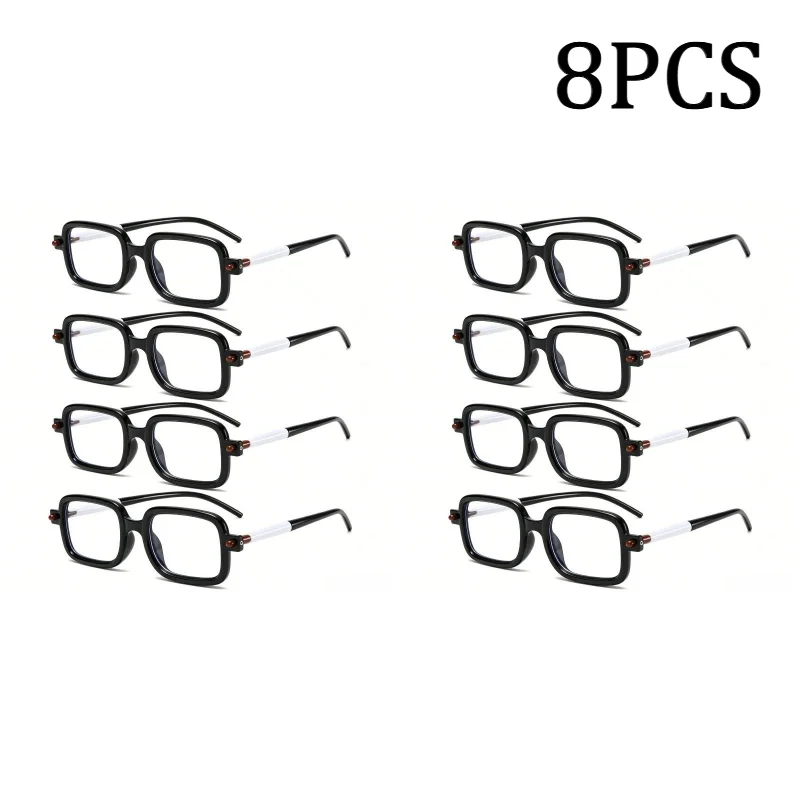 8PCS Wide Gentleman Reading For Glasses Men And Women Thick Frame Large Frame Blue Light For Elderly Glasses High-Grade Genuine