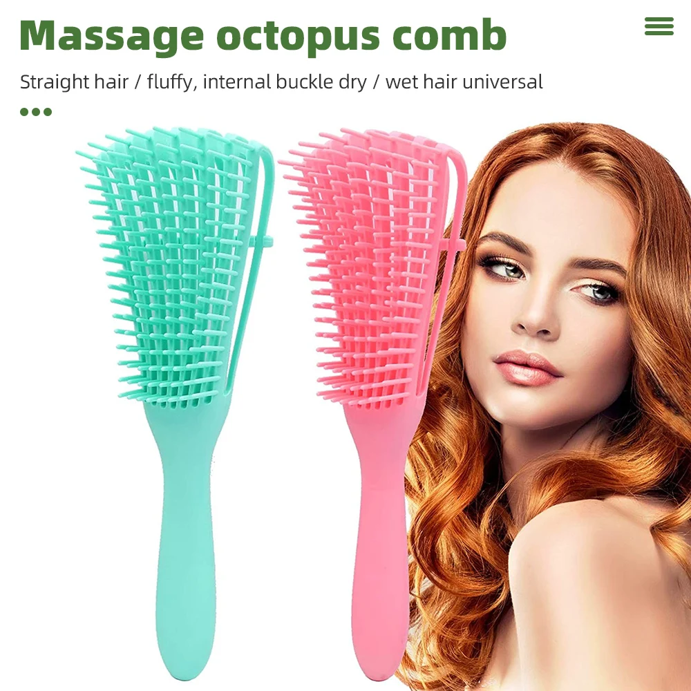 Hair Brush Women Hair Care Detangling Brush Scalp Massage Hair Curling Brush Wet and Dry Use Hairdressing Salon Styling Tools