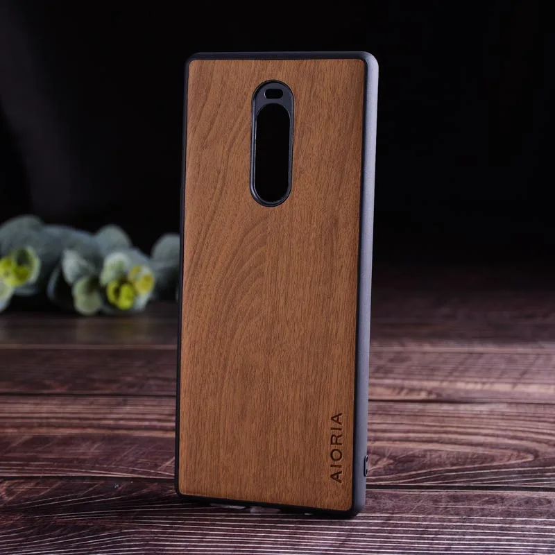 Wood Like case for Sony Xperia 1 XZ3 XZ4 soft TPU silicone&Hard PC&wood PU leather skin covers coque fundas