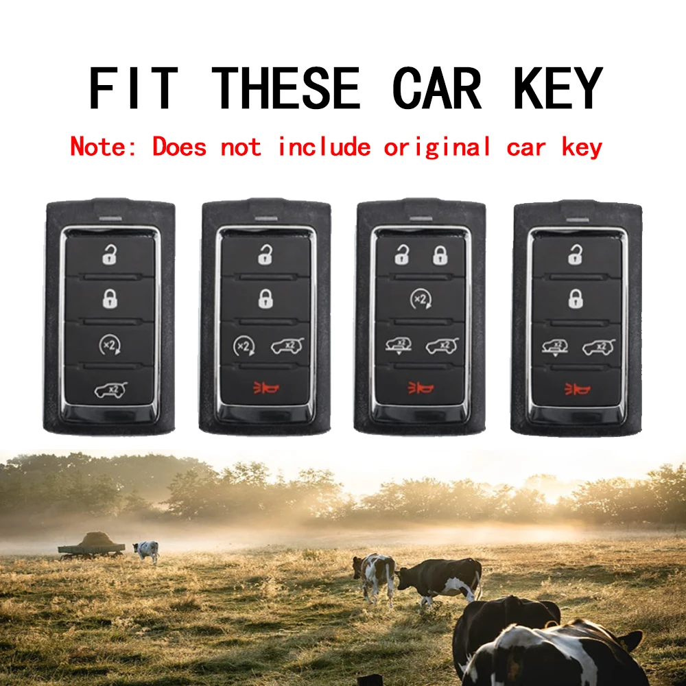 For Dodge RAM 1500 2500 TRX 2021 2020 for Chrysler Couve Dodge Jeep Grand Cherokee Leather Car Key Cover Case