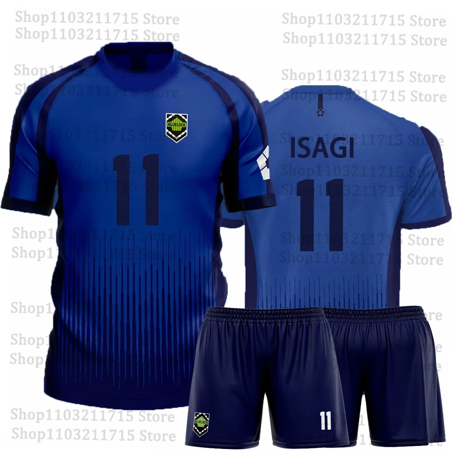 

2025 New Anime Blue Lock Football Jersey Shorts Sets 3D Print Sports Soccer T-shirts Suit Summer Men Women Y2k Tracksuit Outfits