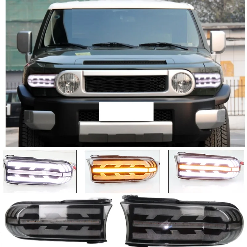 

Наружные светодиодные фары для Toyota Fj Cruiser 2007 2008-2020 2021, светодиодные указатели поворота, дневные огни, противотуманные фары