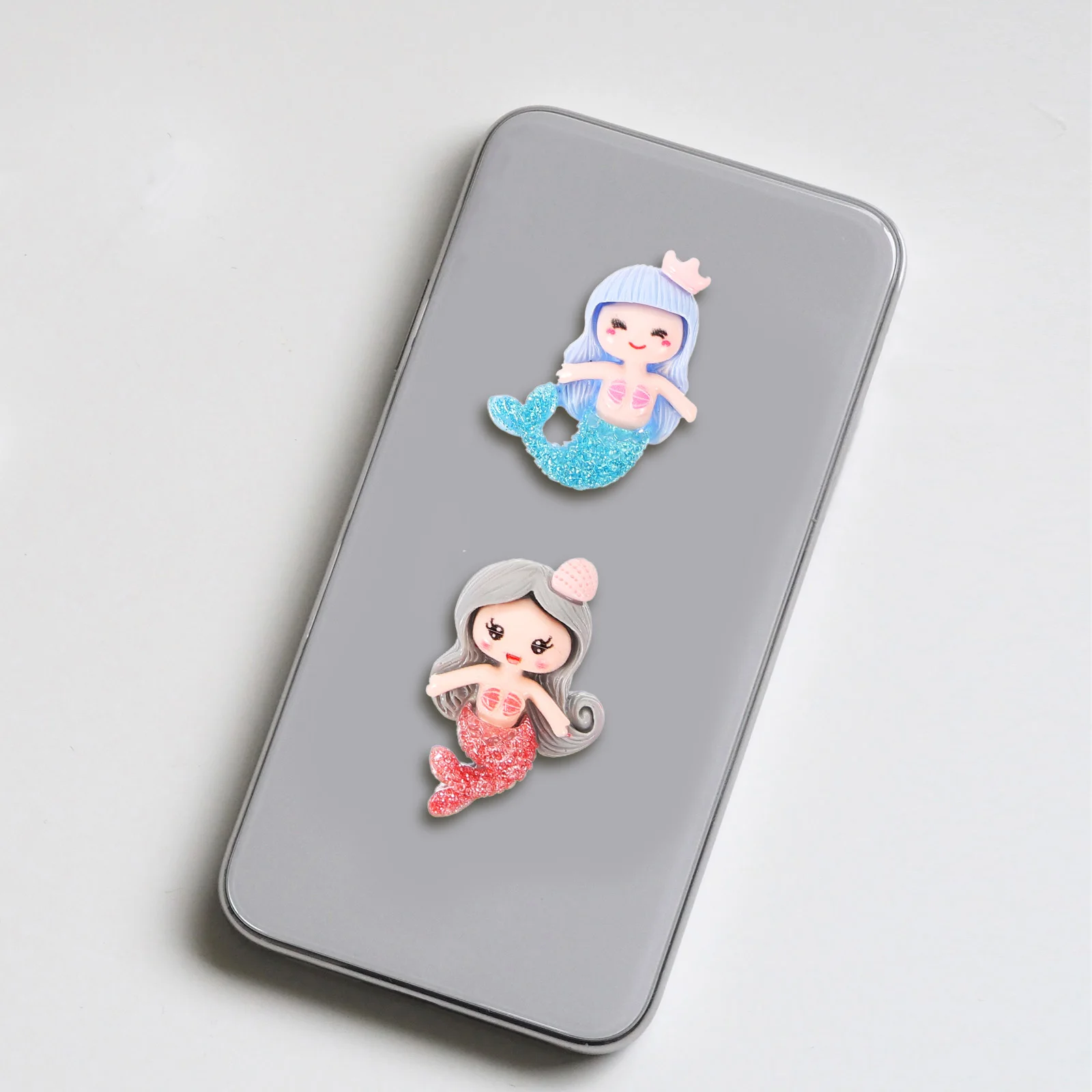 

10Pcs Mermaid Charm Resin DIY Phone Case Accessories Miniature Decor Craft Props Creative Adornments Mermaid Charms