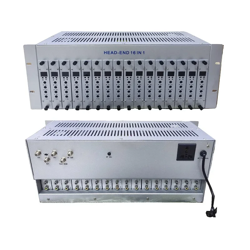 FCC معتمد 16 قناة RF المغير قابل للتعديل CatV Headend HDM1 ترميز الفيديو الرقمي H.264 UDP IP تصميم مشروع مجاني