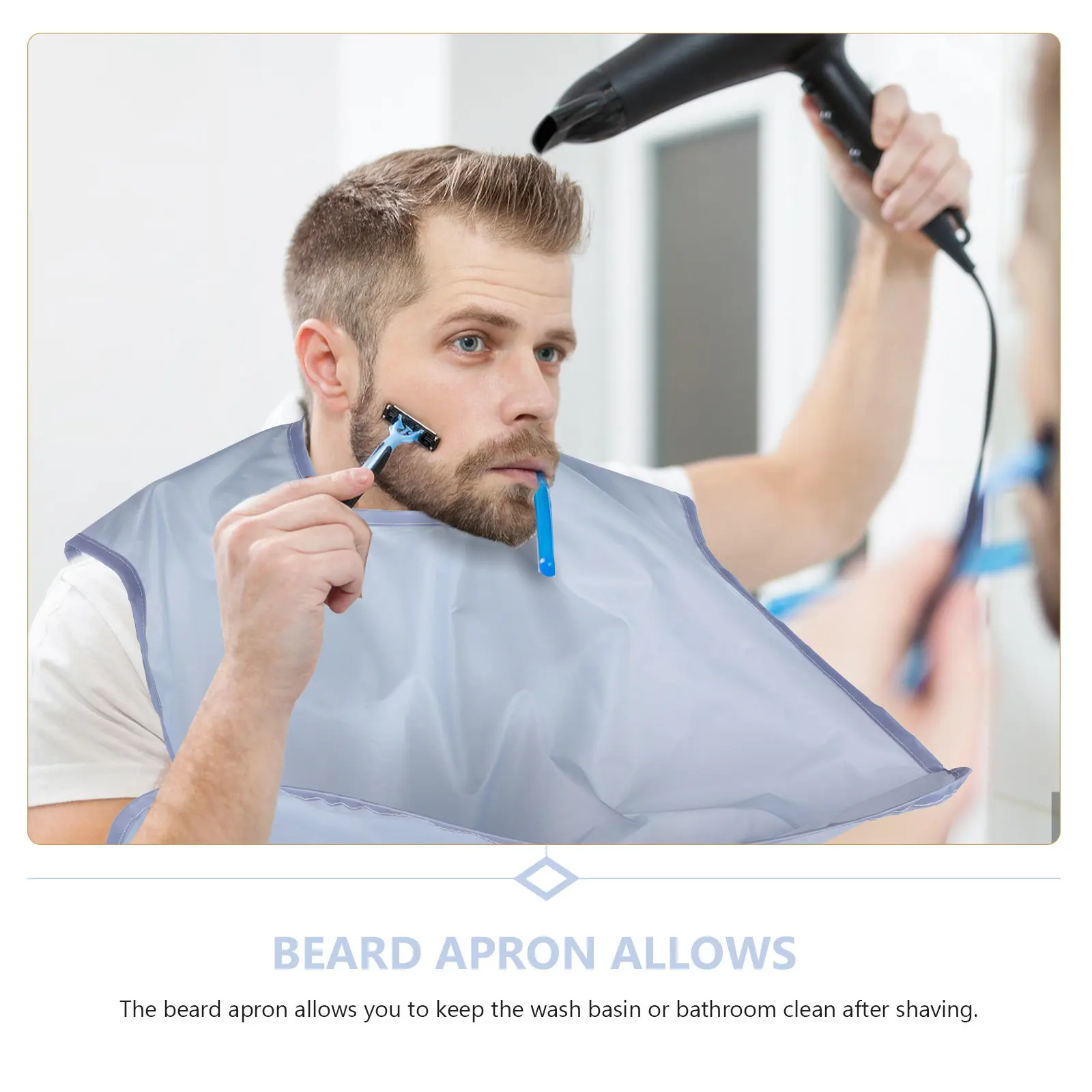 1Pcs Beard Shaving Bib Durable Polyester Beard Apron Shaving Hair Catcher Cleaning Sink Hair Trimmer Apron Father Day Gift