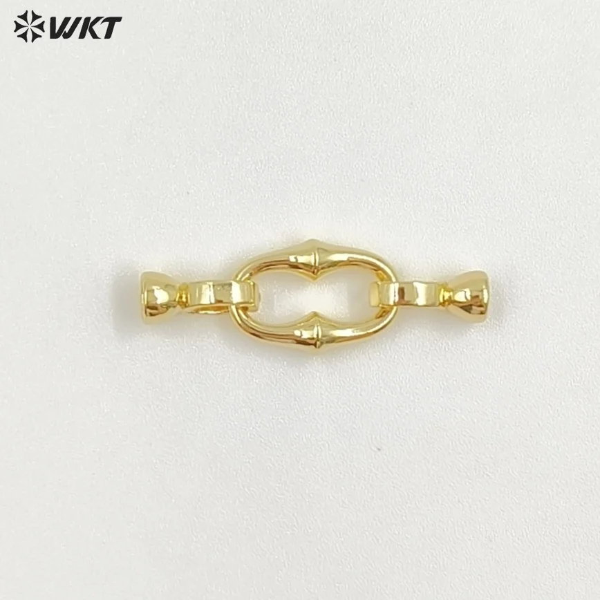 WT-JFE159 Newest Good Quality Double Clasps 18K Gold Plated Metal Jewelry Findings For Unique Necklace Connection Component