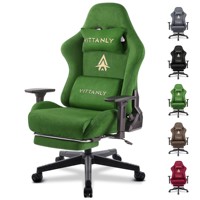Kitinjoy Gaming Chair Breathable Real Cowhide Computer Chair Comfortable Office Chair with Footrest Support 360°Swivel Seat