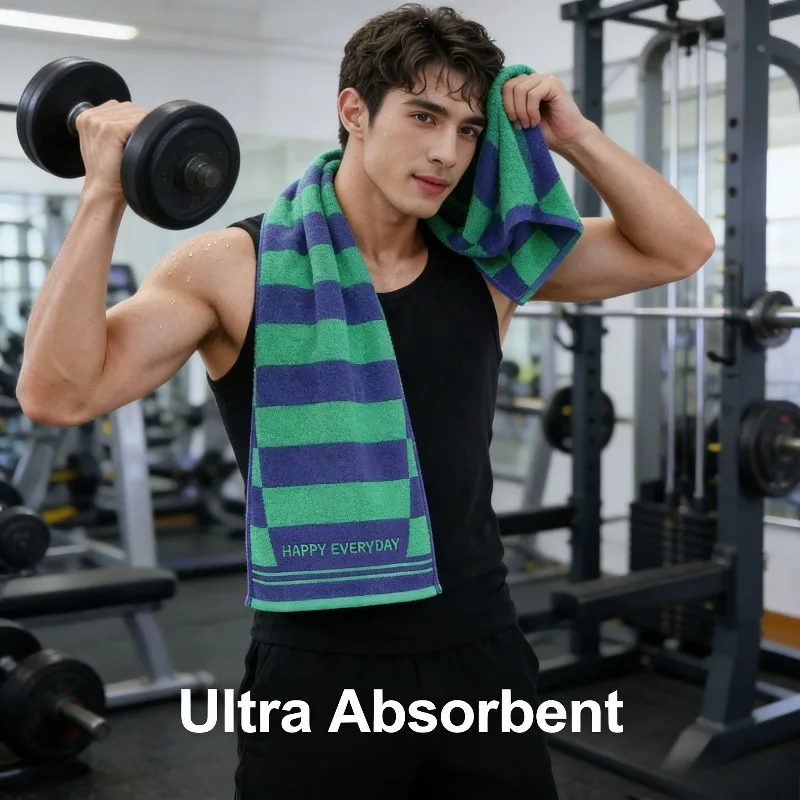 

Pure Cotton Sport Towel Extra Long Absorbent Breathable Non Shedding Gym Sweat Towel A Class Quick Dry Mens Workout Towel
