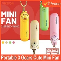 Portable 3 Gears Cute Mini Fan Kipas Hand Fold Bedside Office USB Charge Battery Table Desk Cooling Hand Fan Rechargeable Fans
