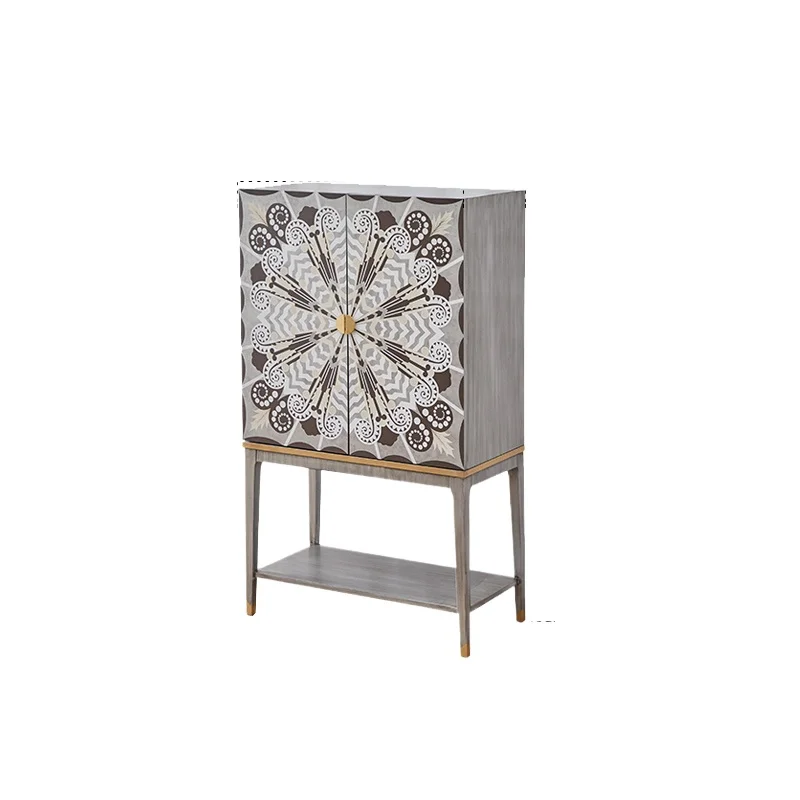 

Легкий роскошный обеденный шкаф в американском стиле у стены гостиной, современная минималистичная мебель для хранения в маленькой квартире