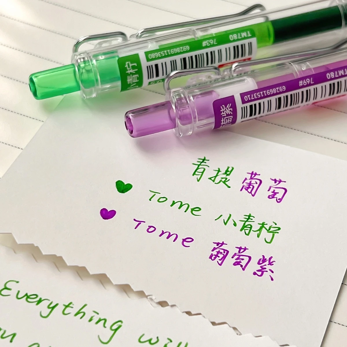 2/3/6/12pcs Color Gel Pens Set Click Type Transparent Barrel Fresh Colors Quick-dry Ink 0.5mm Ballpoint for Drawing A7903