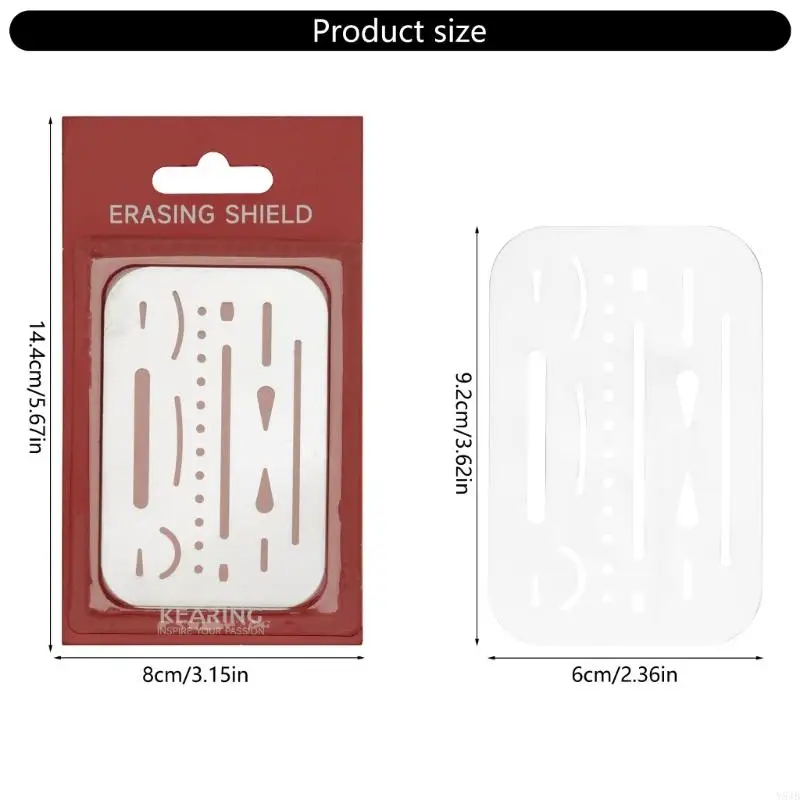 Y5JB Stainless Steel Erasing Shield Drafting Tool Craft Stencils Drawing Template Shield Easy to Use for Drawing Engineering