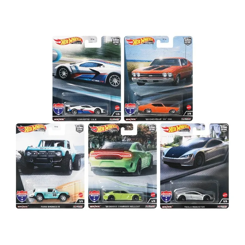 Hot Wheels 1:64 Corvette c8 r Ford bronco r Chevelle ss Dodge charger hellcat Collection  die-cast alloy car model ornaments