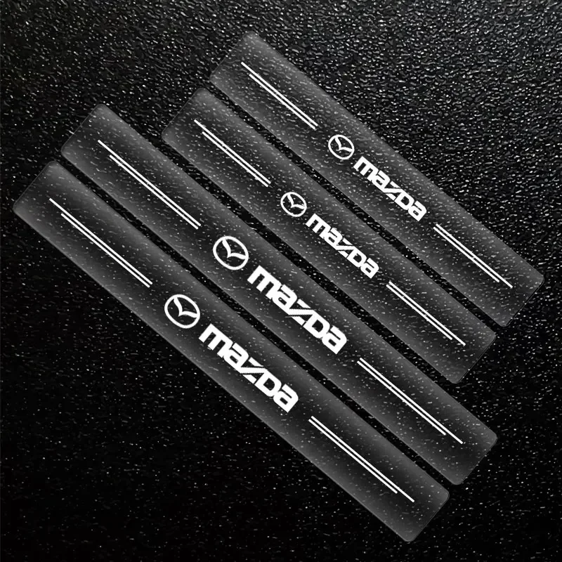 ملصق واقي عتبة السيارة ، شفاف ، شارة زخرفية لمازدا 3 أتينزا CX3 CX5 MX5 CX7 Axela CX30 CX90 CX60 CX50 ، 4