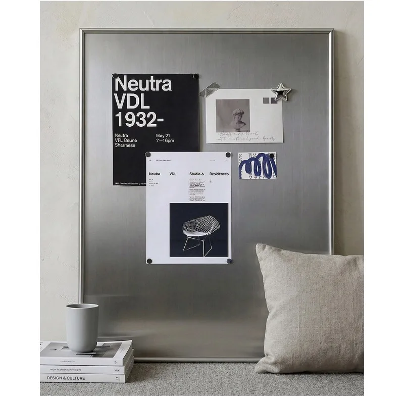 New Stainless Steel Magnetic Fridge stickers, DIY Photo Wall & Modern Hanging Paintings for Living Room Entrance Decor
