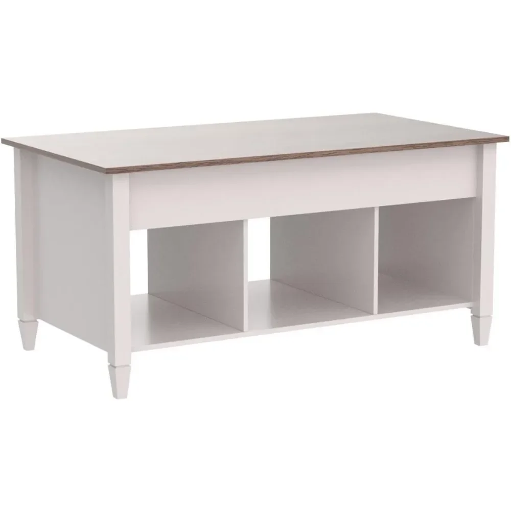 

Lift Top Coffee Table, White, with Storage Shelf/Hidden Compartment, Gas Lift Mesa De Centro para Sala Pop Up Coffee Table