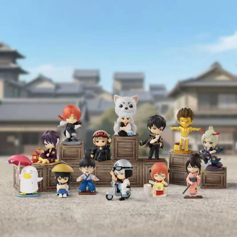 Popmart Gintam Wellcome To Yorozuya Series Blind Box Action Figure Gintoki Sakata Figure Mystery Box Toy Gift