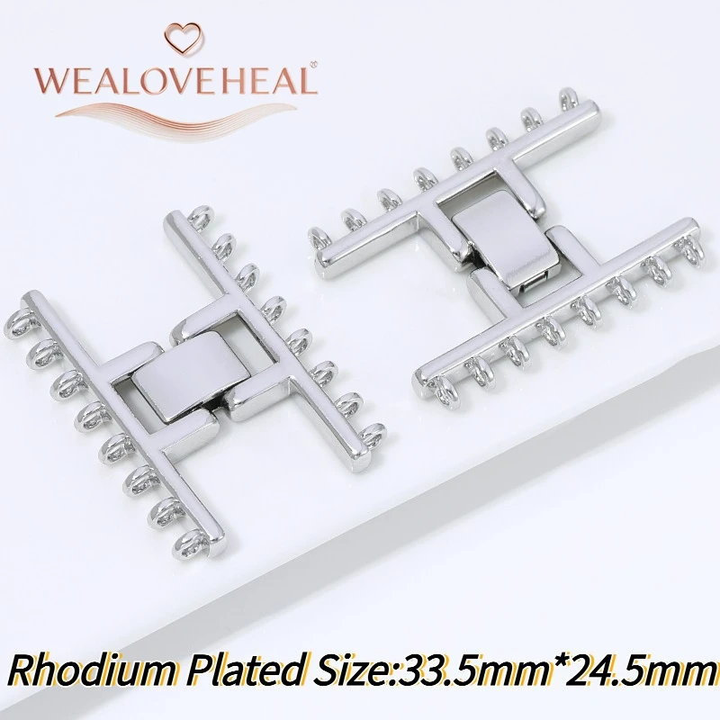 armband verschluss, 18K vergoldeter Messing-Mehrstrang-Kastenverschluss für Perlenketten und Armbänder, 2, 4, 8-reihiger Verbinder, DIY Schmuckherstellungszubehör, Verschluss – Detail 26