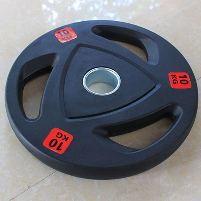 Three Hole Rubber Coated Barbell, Household Combination Set, Barbell Plates Weight Lifting Weights, 5cm Hole