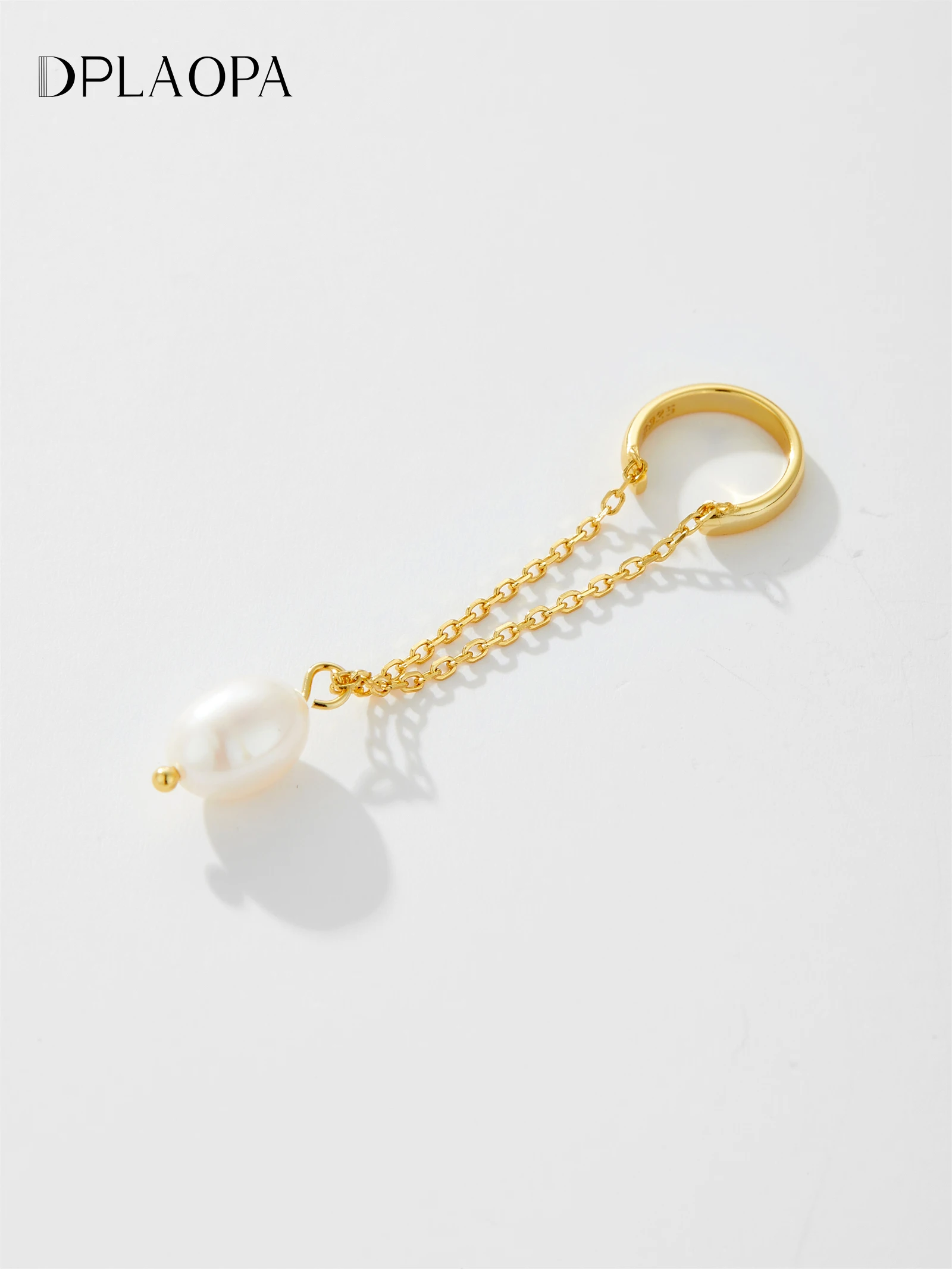 

DPLAOPA 925 Sterling Silver Long Chain Pearl Earcuff Cuff Earring No Piercing Clips 2024 Women Trend Fine Jewelry Gift