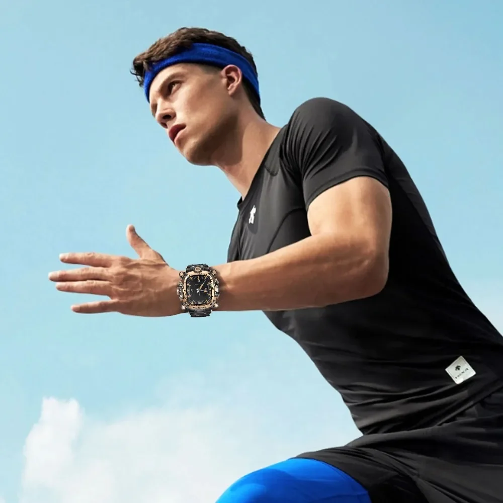 طقم تعديل حافظة فاخرة من الفولاذ المقاوم للصدأ لسلسلة ساعات أبل 10 شريط مطاطي لسلسلة iWatch 10 46 مللي متر سوار مجدد