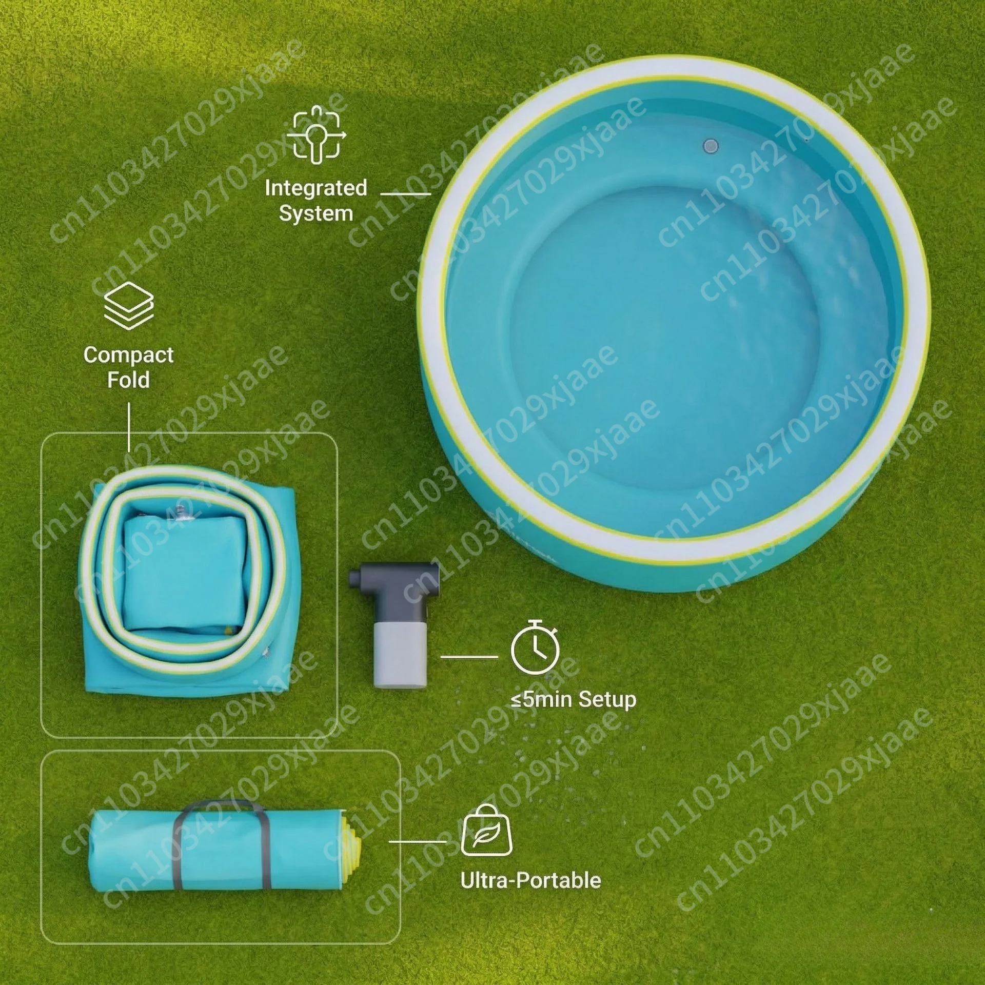Newly upgraded inflatable brushed pool, outdoor children's pool, for recreational use in summer