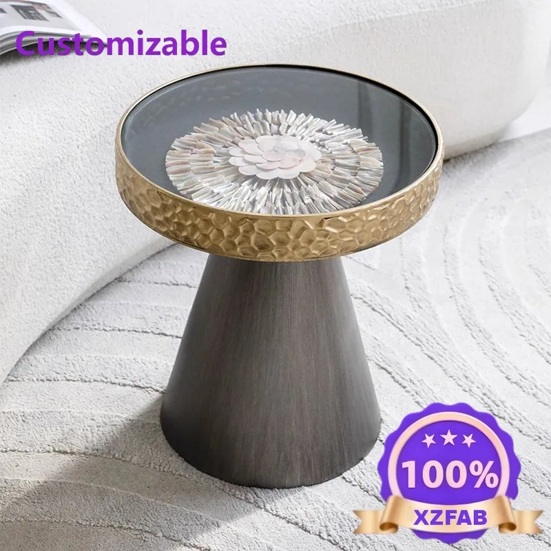 Factory Direct 2026 Creative medieval shell edge sofa corner wabi style retro furniture art coffee table household balcony