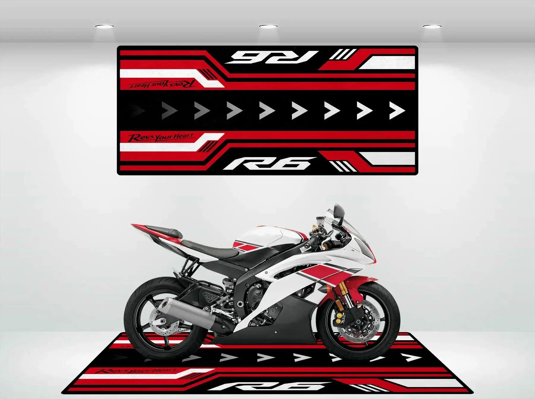 VIKAMA Motorcycle Carpet Durable and Wear-Resistant Motorcycle Parking Mat Modification Equipment Room Floor Mat Home Decoration