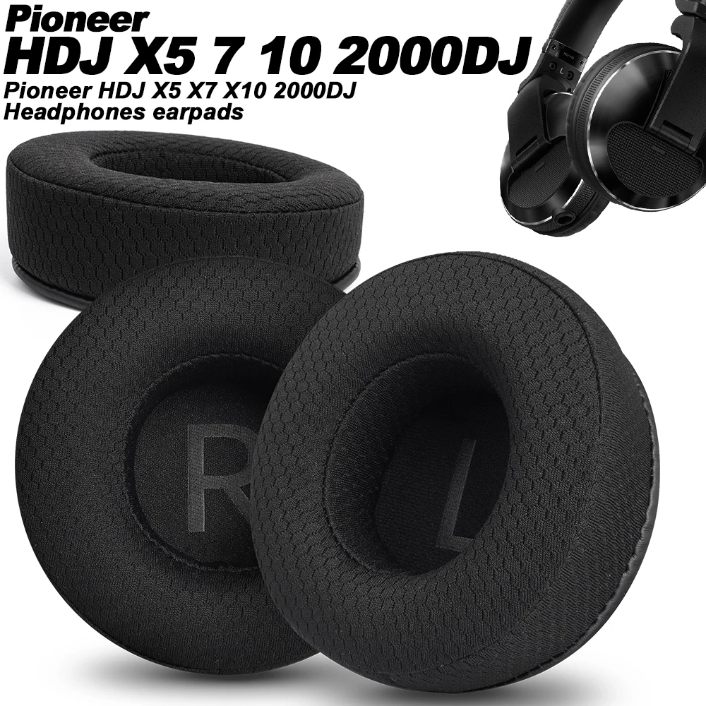 Almohadillas para auriculares Pioneer HDJ X7/X5/X10/2000DJ, almohadillas de repuesto, tela de malla, cubiertas de memoria, esponja, proteína suave
