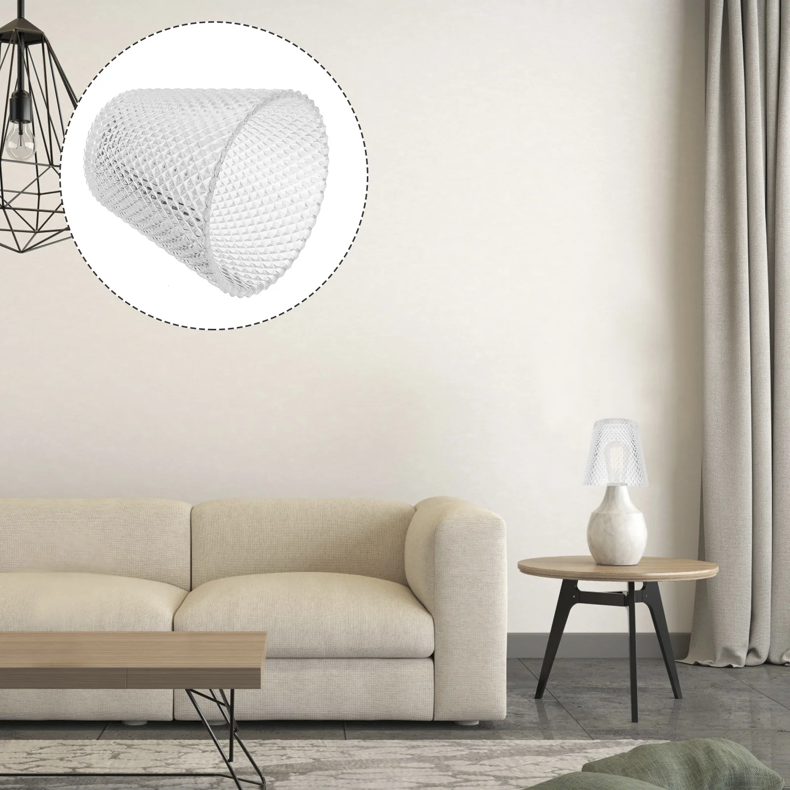 

Pendant Light Shade Glass Transparent Hanging Lamp Shade DIY Wall Lamp Fixture Light Bulb Cage Guard Home Lampshade