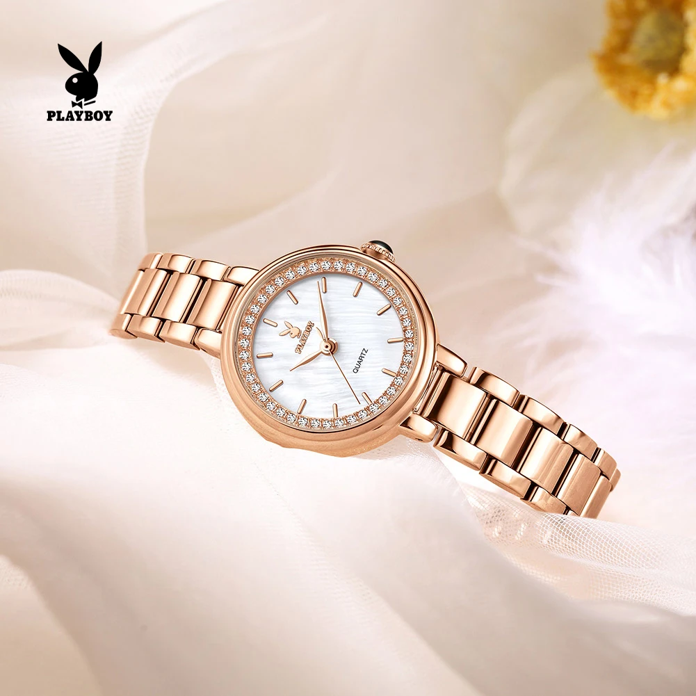 PLAYBOY Exclusive Women's Quartz Watches Elegant Fashion Top Luxury Brand Ladies Dress Wristwatches Waterproof Woman Watch 3536
