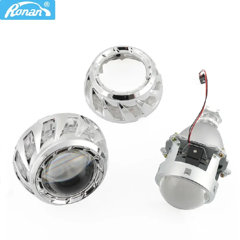 

RONAN 3.0inch Upgrade Metal Bi-xenon Retrofit Projector Lens Car Headlight COB Angel Eyes Using H1 Bulb for H4 H7 Auto Headlamp