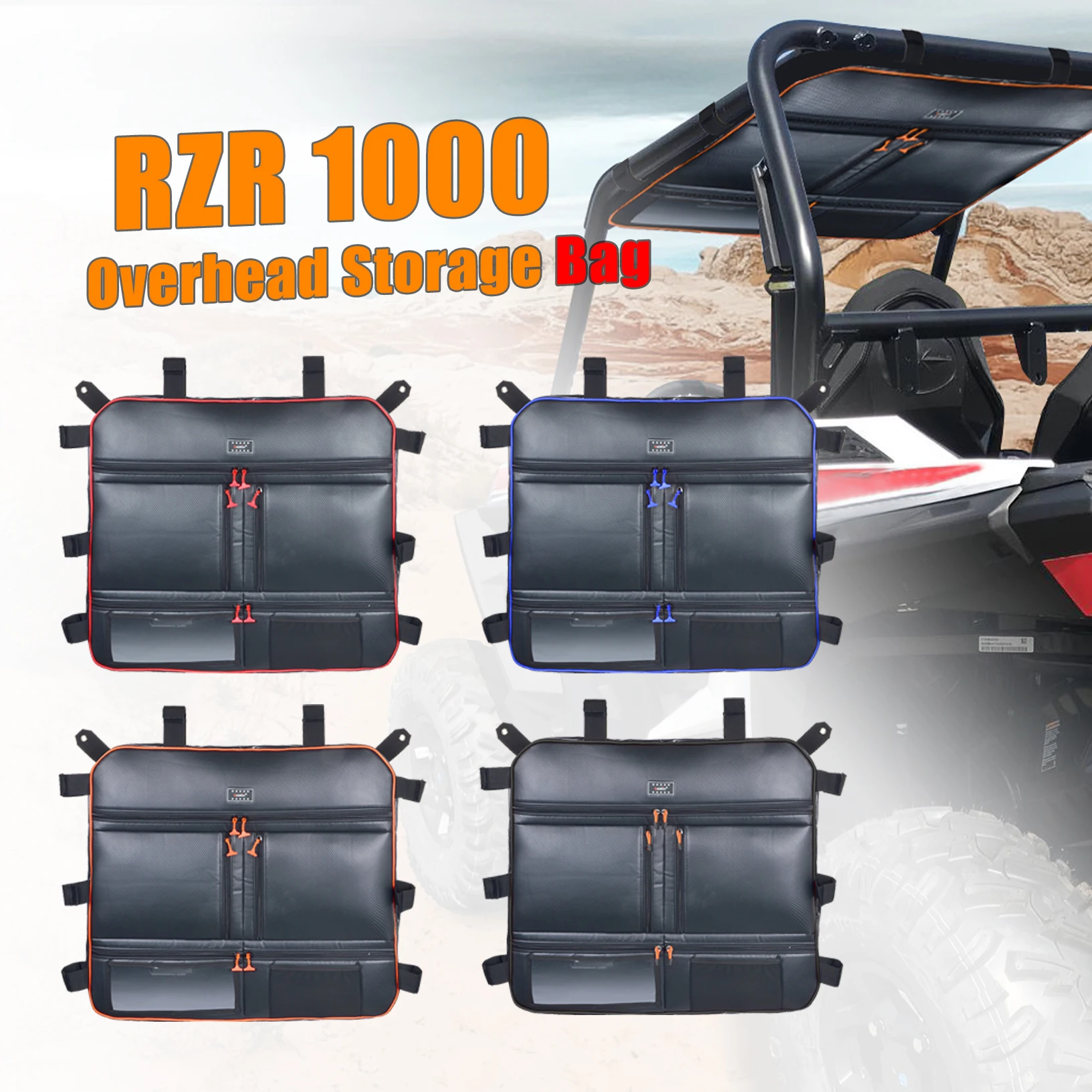 UTV Accessories Waterproof 1680D Overhead Storage Bag Car Organizers Map Bag Fit For Polaris RZR 1000 XP 2 Seat or 4 Seat Models