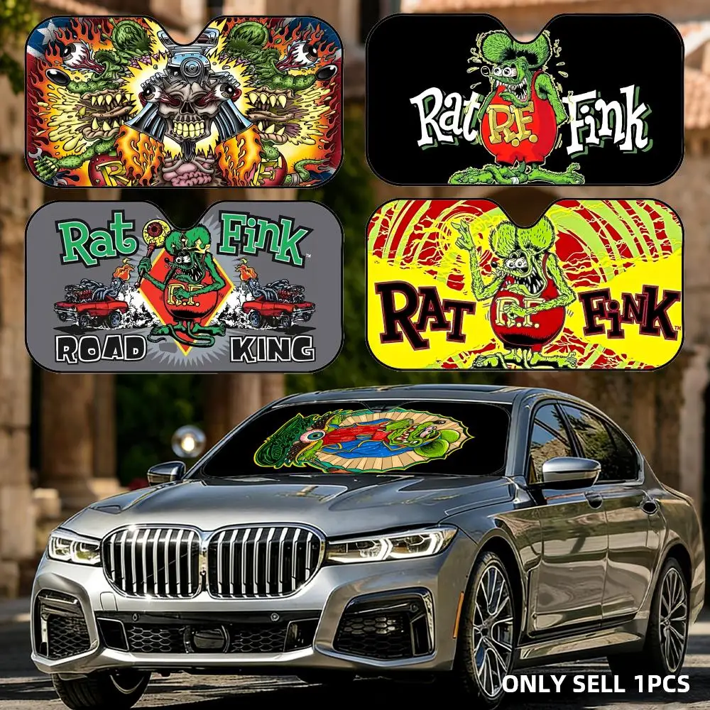 

R-rat Fink Sun Visor Car Windshield Sun Shade Front Window Sunshade UV Block Heat Insulation Cover Parasol